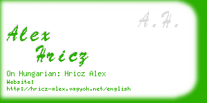 alex hricz business card